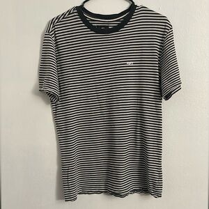 OBEY Black and White Short Sleeve Tee with Stripes